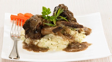 Braised Beef Short Ribs on Herbed Mashed Potatoes