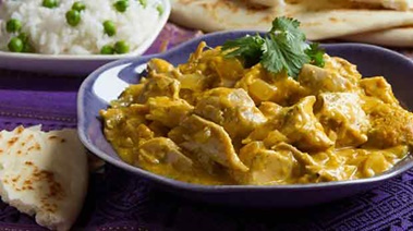 Chicken Korma with Basmati Rice and Peas
