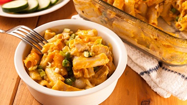 Gluten- and Dairy-Free Pasta Casserole with Tuna and Peas