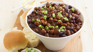 Slow Cooker Vegetarian Baked Bean Trio